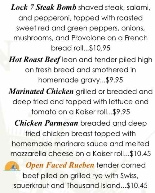 Page 6 of menu, The Office Tavern & Restaurant in Oswego, NY